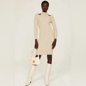 Area Stars Cream Ribbed‎ Knit Cutout
Sweater Dress